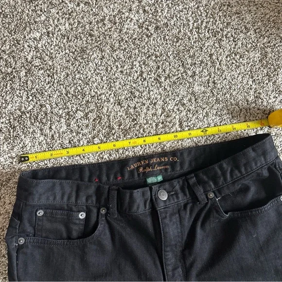 Ralph Lauren Jeans Co Women 12P Black Denim Stretch Petite Classic Casual Pants - Picture 7 of 10